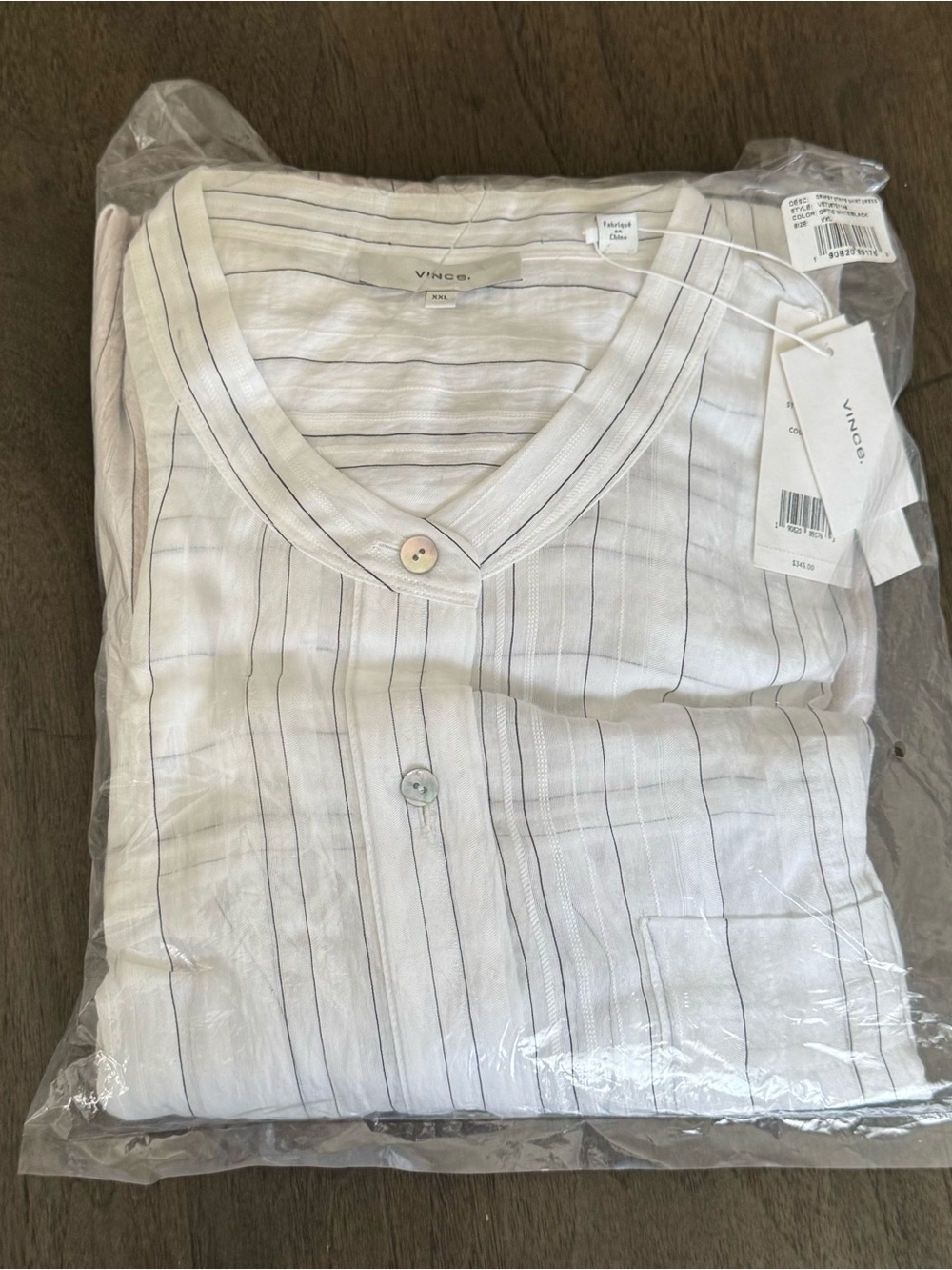 Vince Sleeveless Drapey Stripe Belted Midi Shirt Dress Plus XXL White Black NWT - Picture 8 of 10